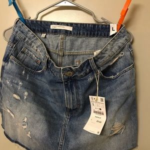Denim mini skirt
